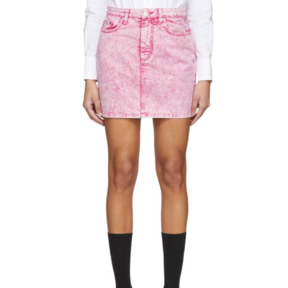 MSGM Dresses & Skirts - MSGM Acid Washed Denim Miniskirt Pink NWOT 44 (US‎ 10)